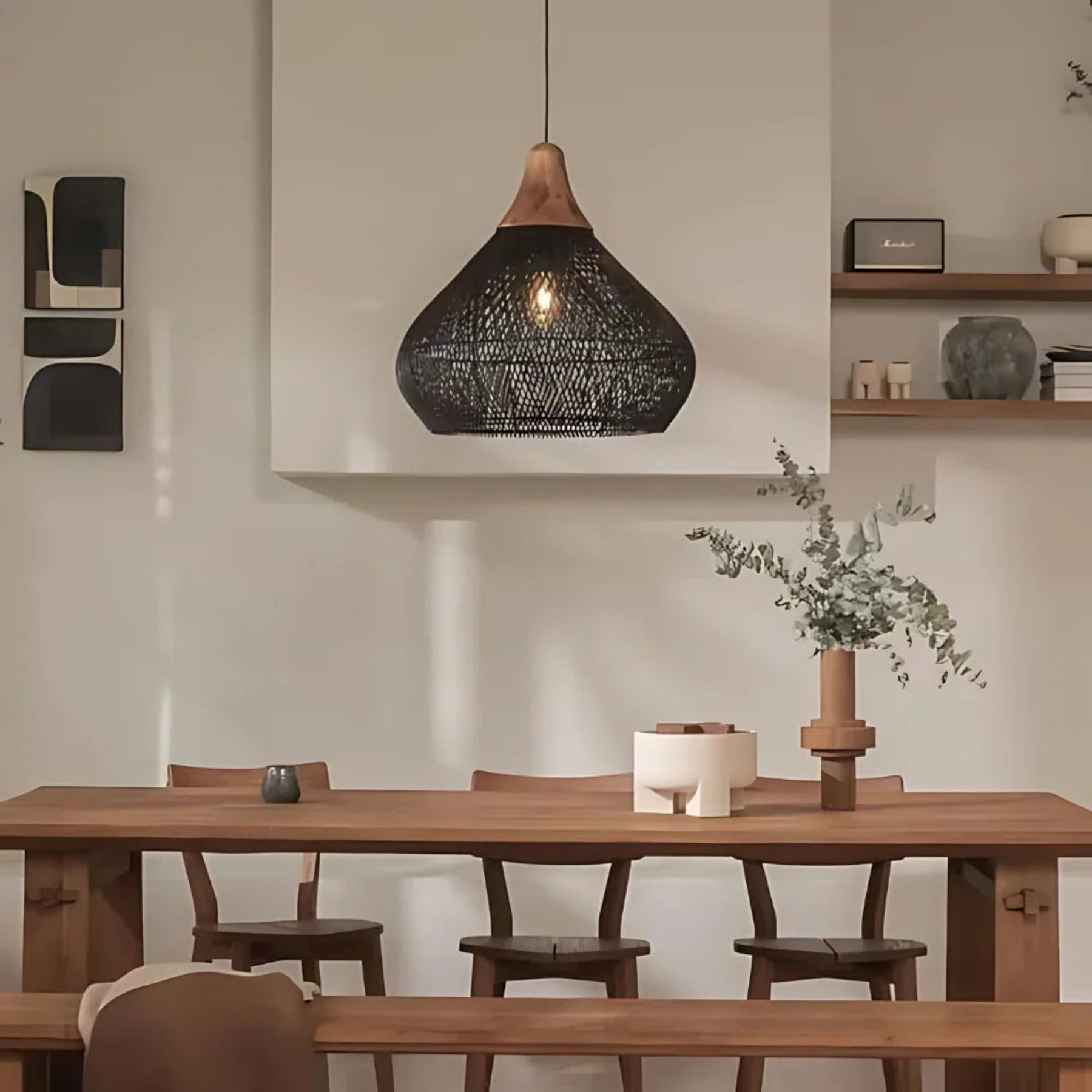 Woven Rattan Bohemian Pendant Light for Living and Dining Rooms — Greenwich Home & Living