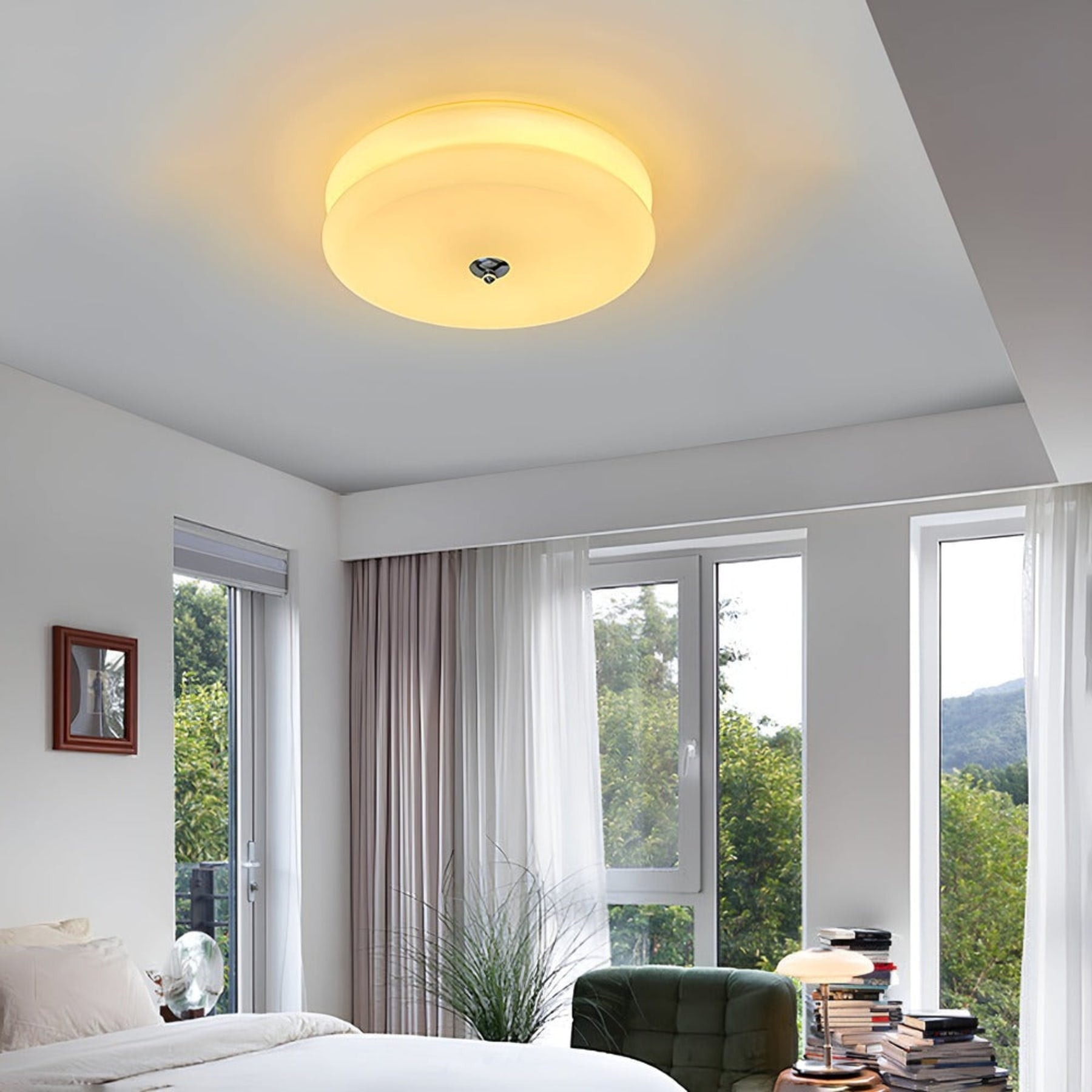 Retro Glass Flush Mount Ceiling Light With Adjustable Color Temperature — Greenwich Home & Living