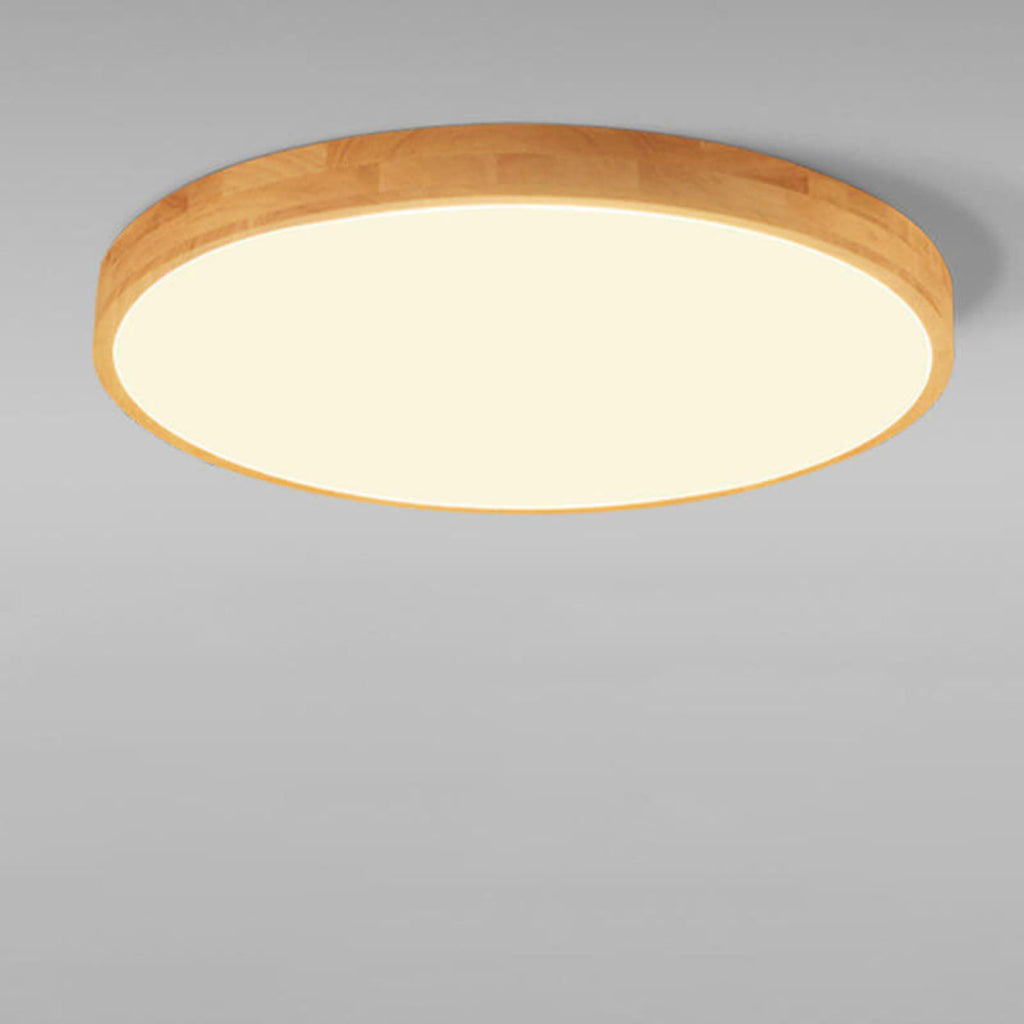 Scandinavian Wood Flush Mount Ceiling Light With Tri-Color Dimming — Greenwich Home & Living