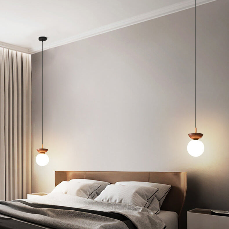 Modern Wood and Glass Pendant Light With Warm LED Glow — Greenwich Home & Living