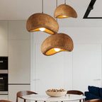 Rustic Resin Pendant Light With Tri-Color Light for Dining Room — Greenwich Home & Living