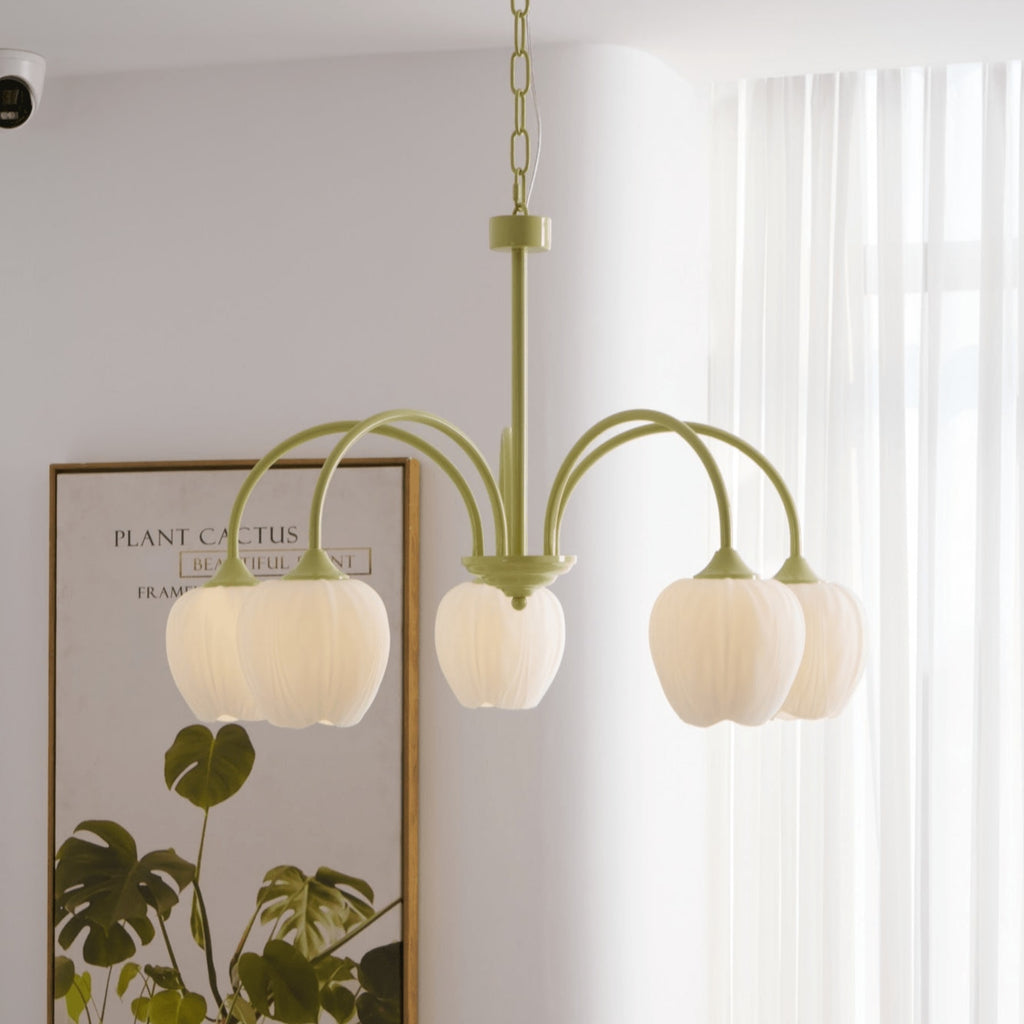 Retro Metal and Glass Chandelier With Selectable Color Light for Living and Dining Rooms — Greenwich Home & Living