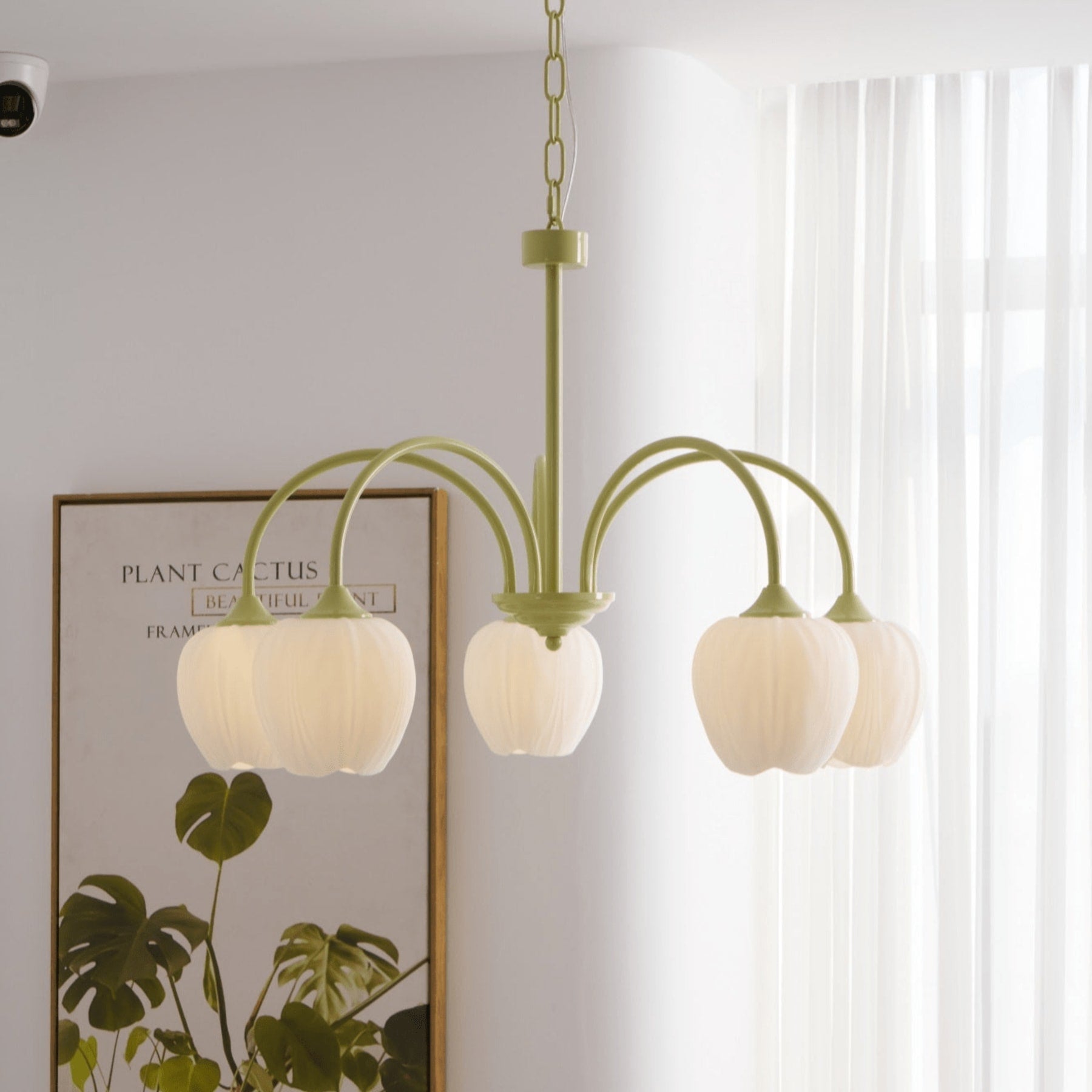 Retro Metal and Glass Chandelier With Selectable Color Light for Living and Dining Rooms — Greenwich Home & Living