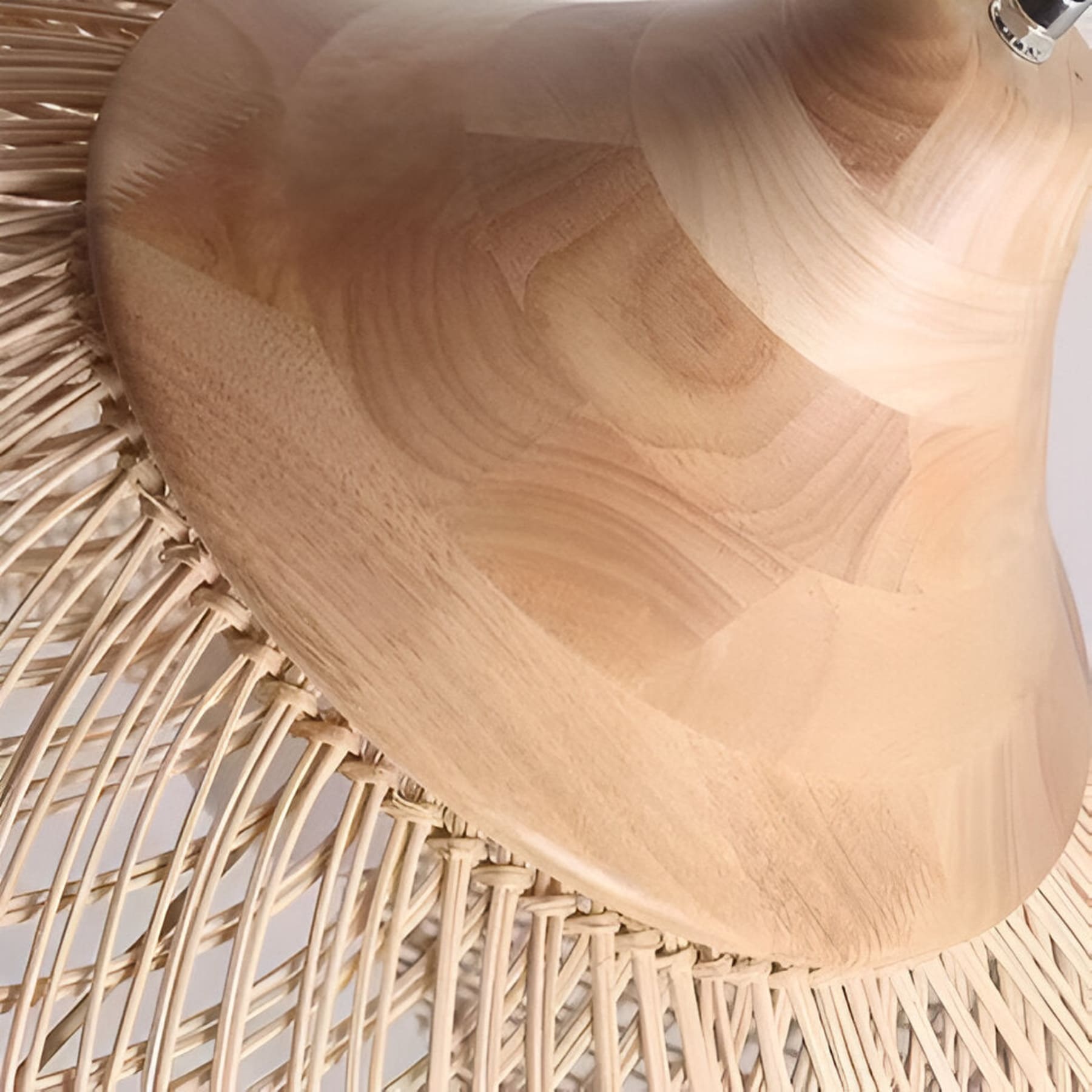 Bohemian Rattan Pendant Light With Solid Wood Cover for Dining Room — Greenwich Home & Living