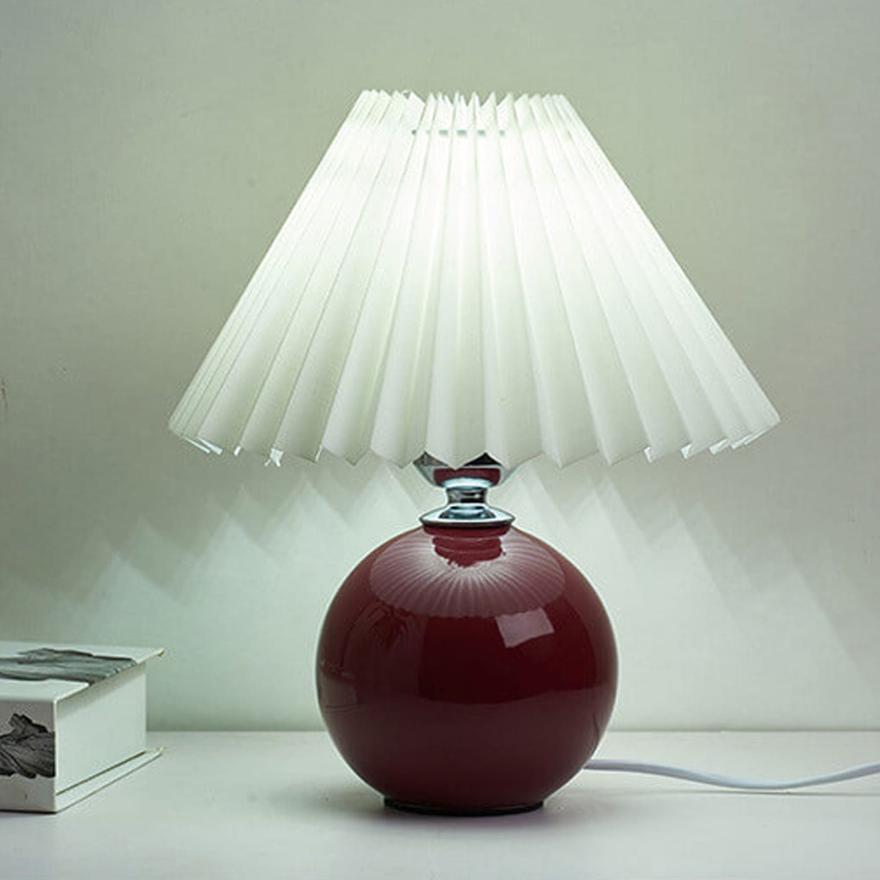 Contemporary Ceramic Table Lamp With Fabric Shade for Living Room — Greenwich Home & Living