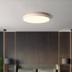 Minimalist Wood Flush Mount Ceiling Light With Remote Dimming — Greenwich Home & Living