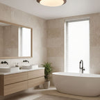 Scandinavian Wood Flush Mount Ceiling Light With Adjustable Color Temperature — Greenwich Home & Living