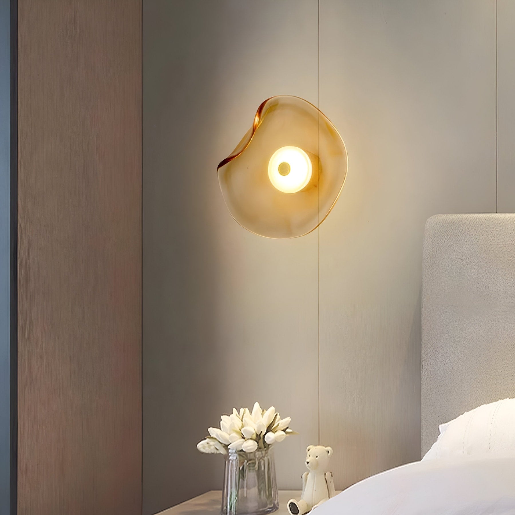 Contemporary Glass Wall Light for Living Room and Bedroom — Greenwich Home & Living