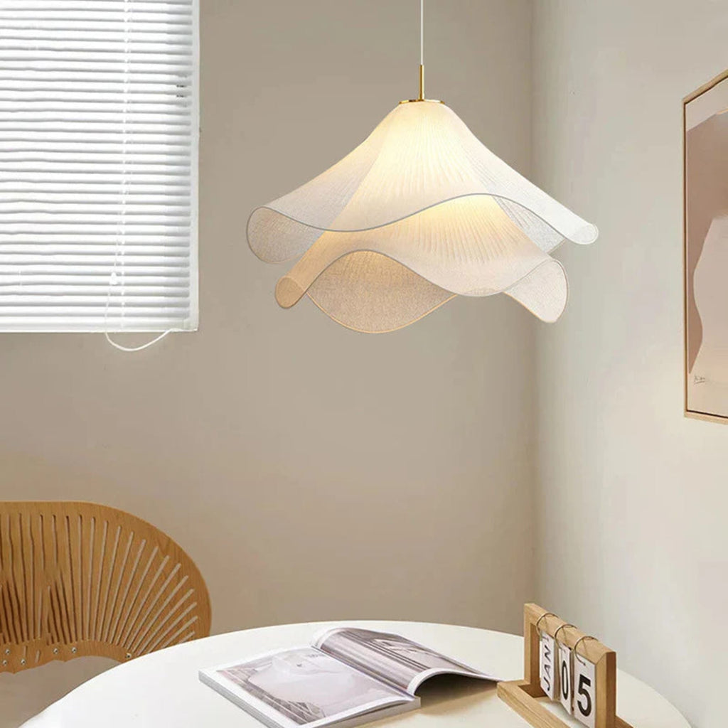 Contemporary Fabric Pendant Light With Dimmable Color Options for Living Room — Greenwich Home & Living