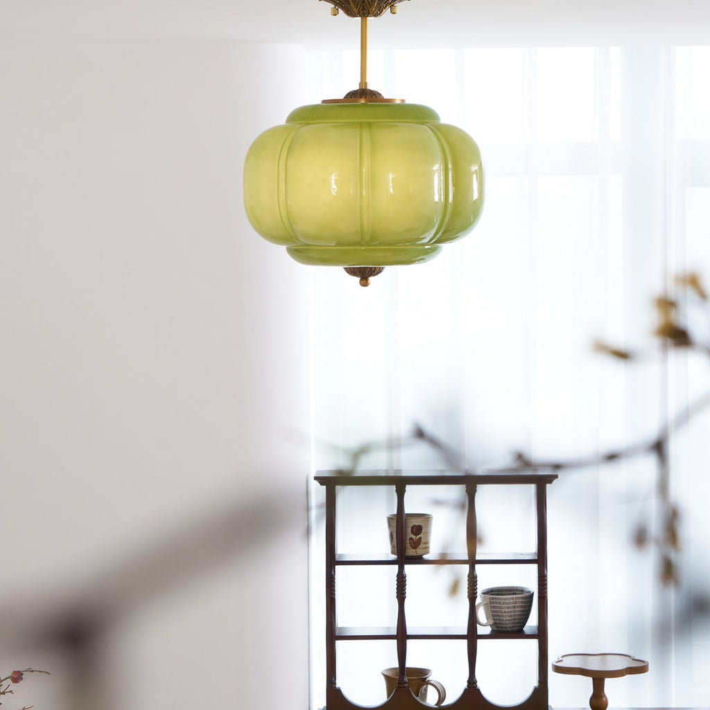 Retro Wrought Iron and Glass Semi-Flush Ceiling Light With Tri-Color Light — Greenwich Home & Living