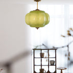 Retro Wrought Iron and Glass Semi-Flush Ceiling Light With Tri-Color Light — Greenwich Home & Living