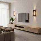 Contemporary Acrylic and Wood Wall Light With Tri-Color Lighting — Greenwich Home & Living