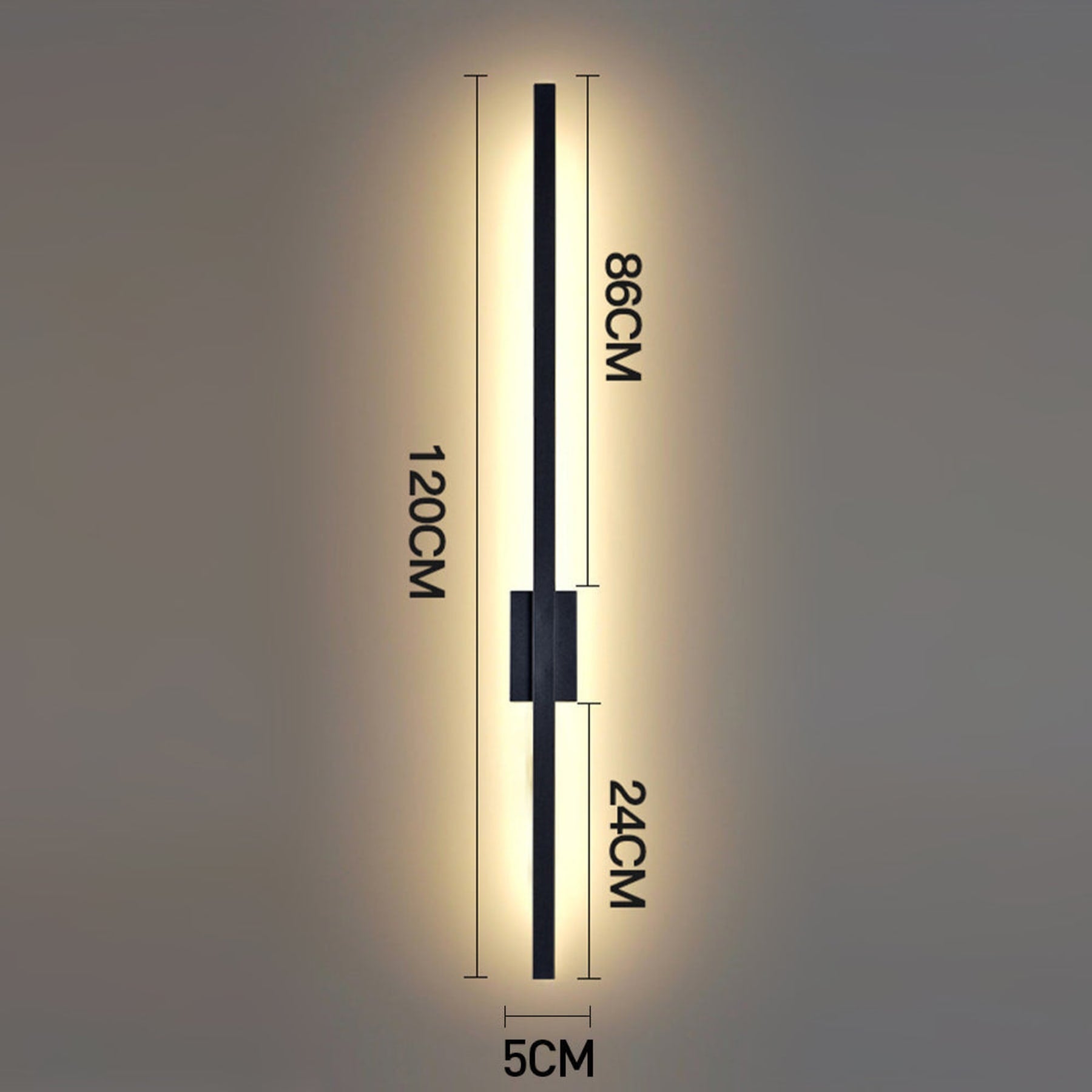 Minimalist Iron Linear Wall Light With Integrated LED for Living Room — Greenwich Home & Living