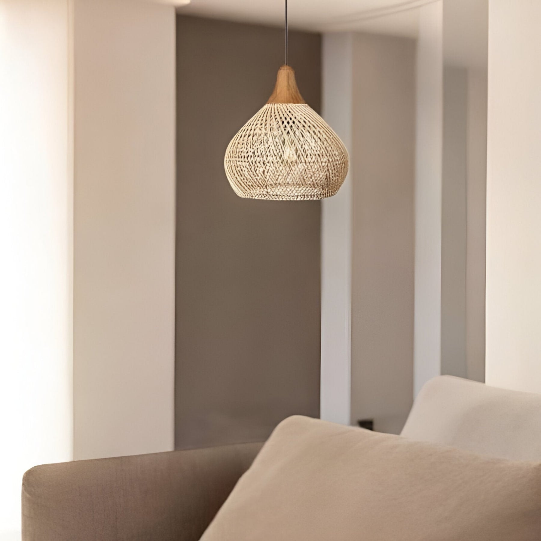Woven Rattan Bohemian Pendant Light for Living and Dining Rooms — Greenwich Home & Living
