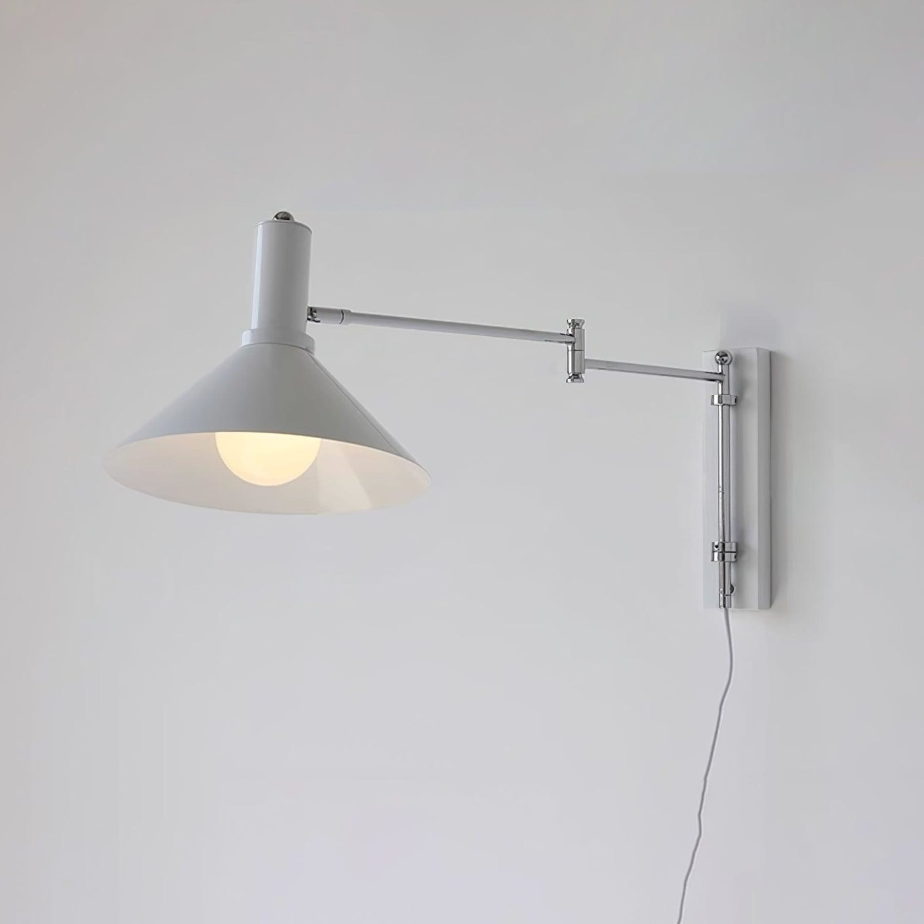 Retro Metal Wall Light With Tri-Color Lighting for Bedroom in White — Greenwich Home & Living