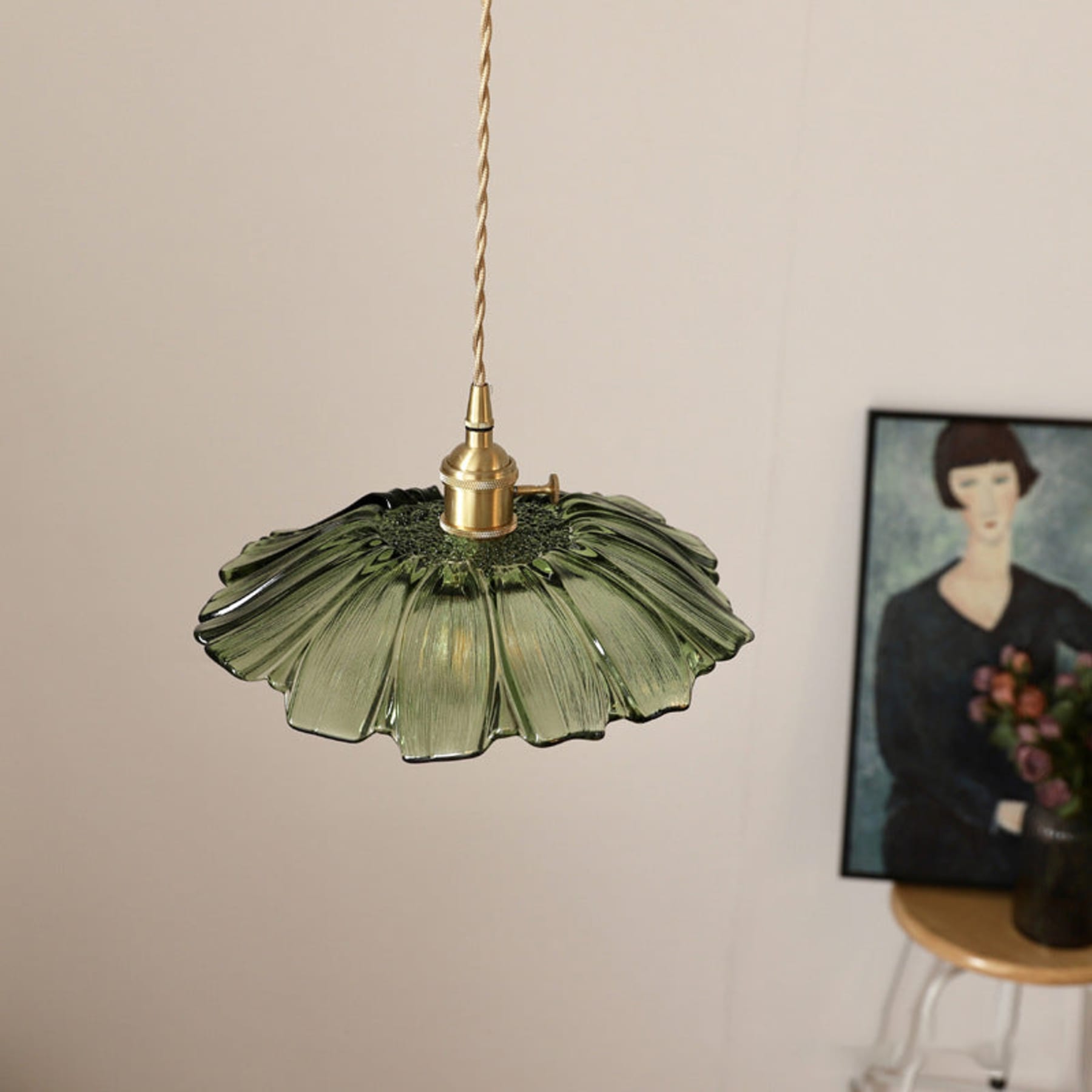 Retro Copper and Glass Pendant Light for Living Room — Greenwich Home & Living
