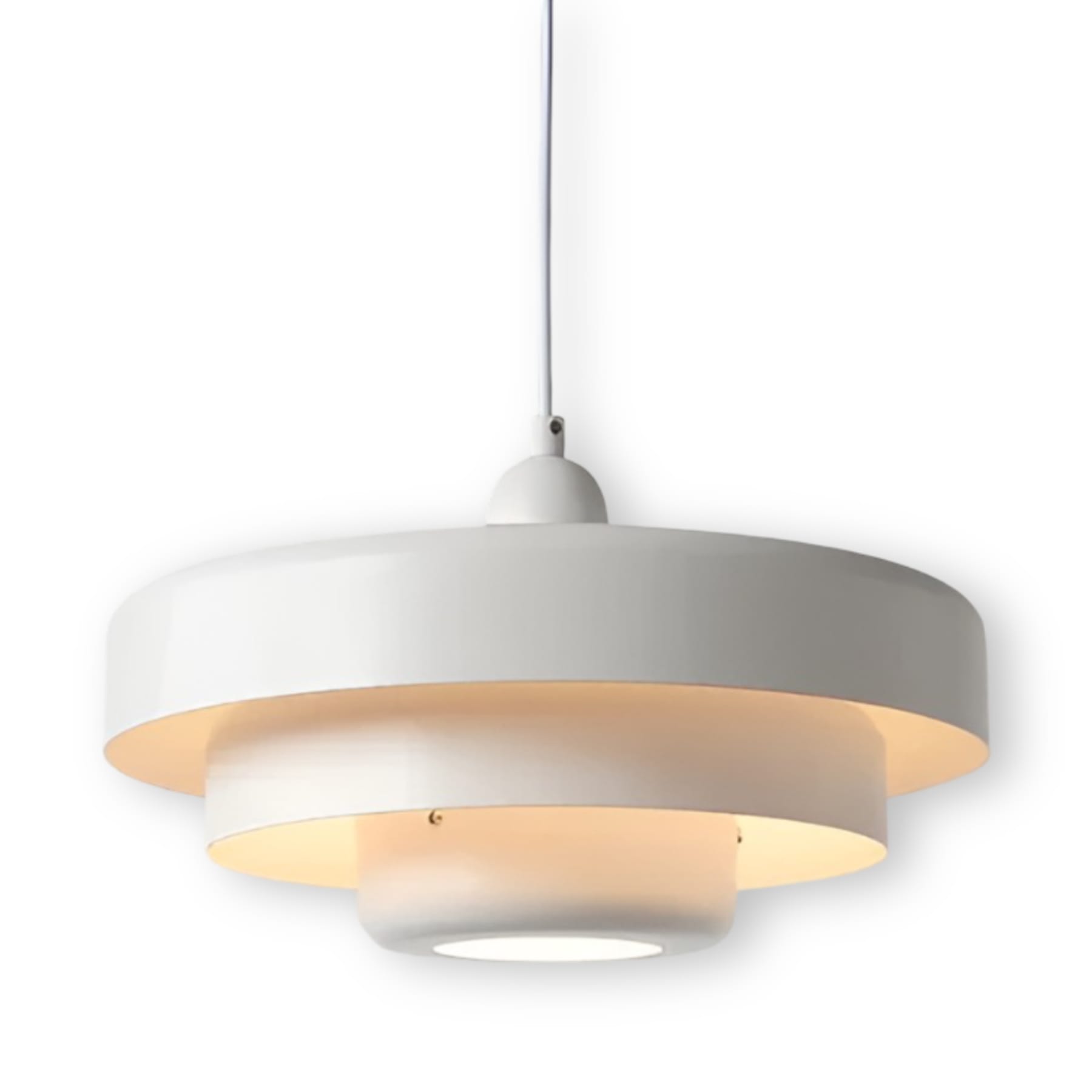 Retro Glass Pendant Light With Warm White Glow For Living And Dining Rooms in White — Greenwich Home & Living