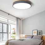 Minimalist Wood Flush Mount Ceiling Light With Remote Dimming — Greenwich Home & Living