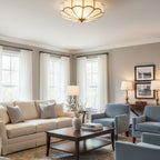 Traditional Brass and Glass Flush Mount Ceiling Light for Living Room — Greenwich Home & Living