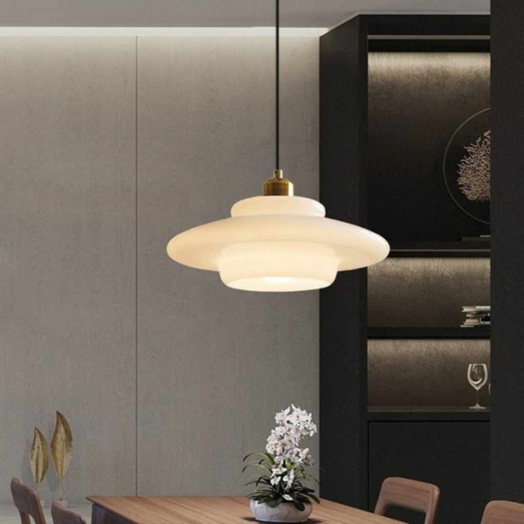 Retro Glass Pendant Light With Warm White Bulb Included for Dining Room — Greenwich Home & Living