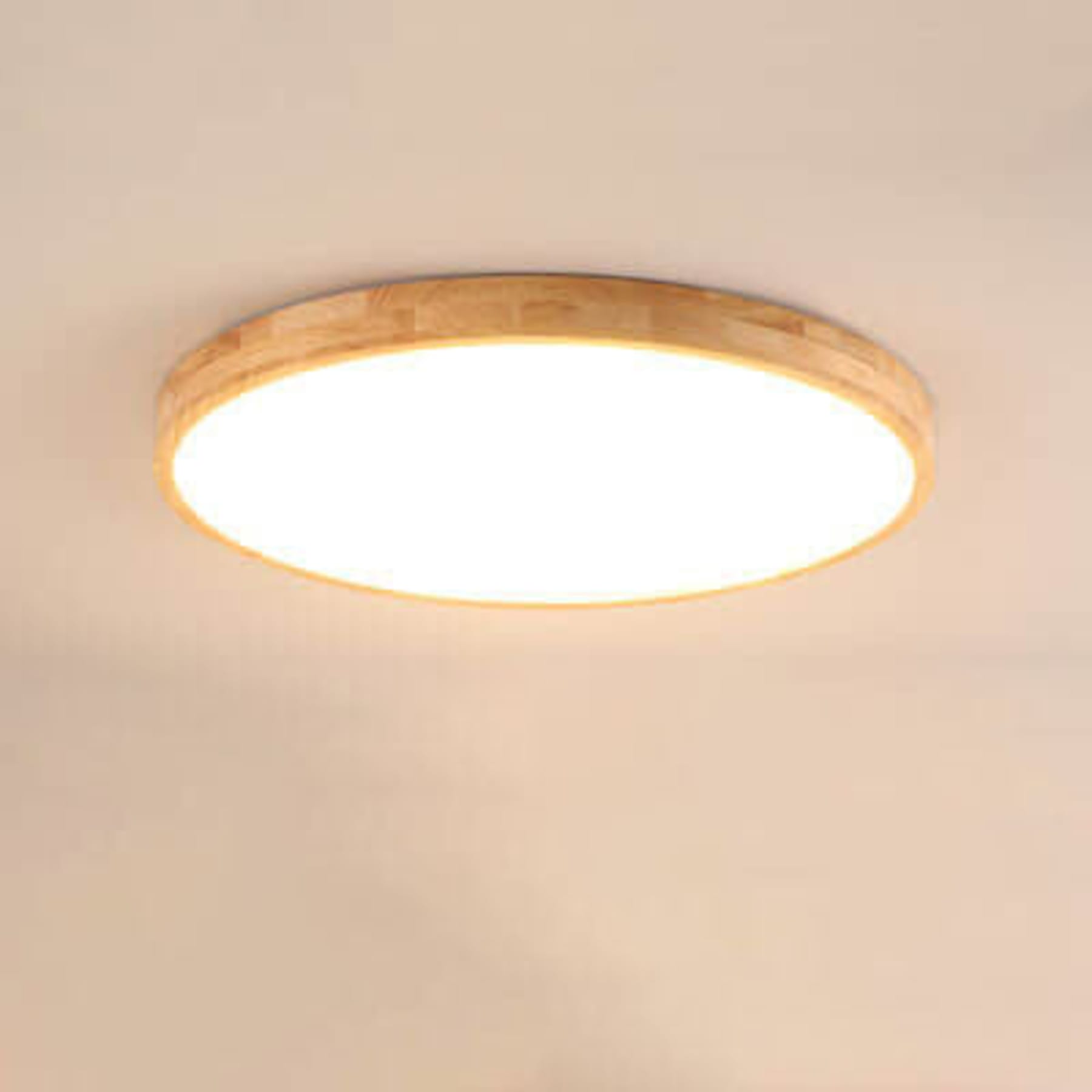 Scandinavian Wood Flush Mount Ceiling Light With Tri-Color Dimming — Greenwich Home & Living