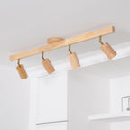 Modern Linear Walnut Wood Ceiling Light With Selectable Color Temperature — Greenwich Home & Living