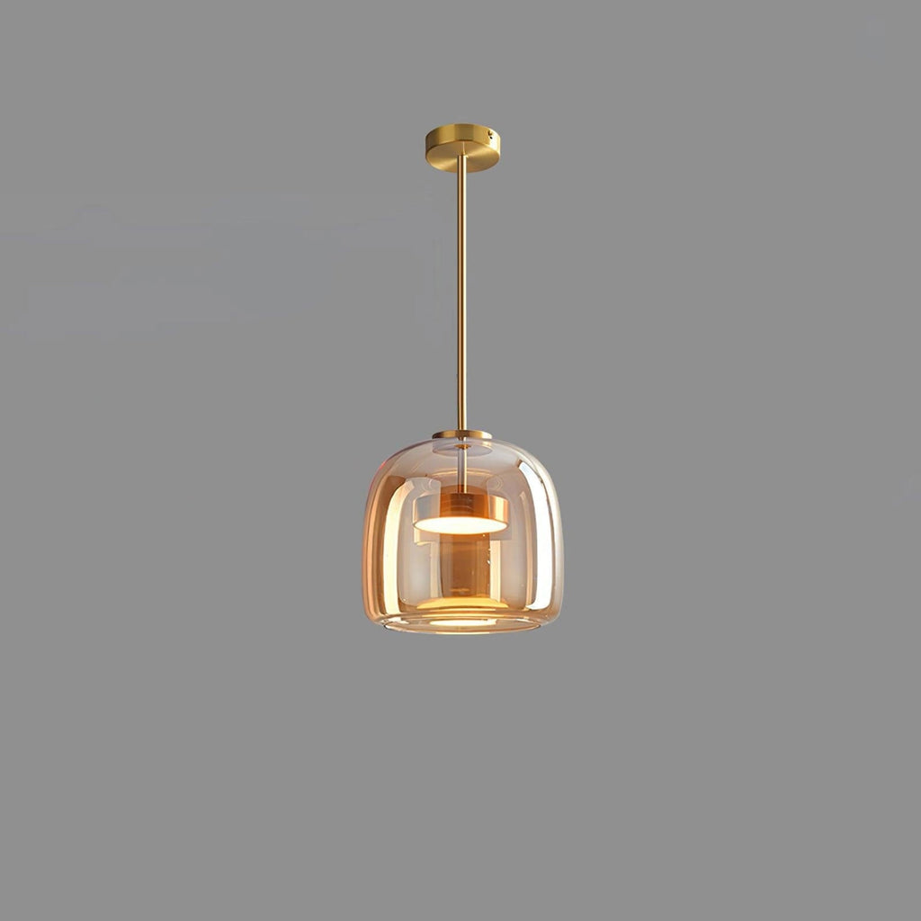 Contemporary Glass Pendant Light With USB-Rechargeable Battery in Gold — Greenwich Home & Living