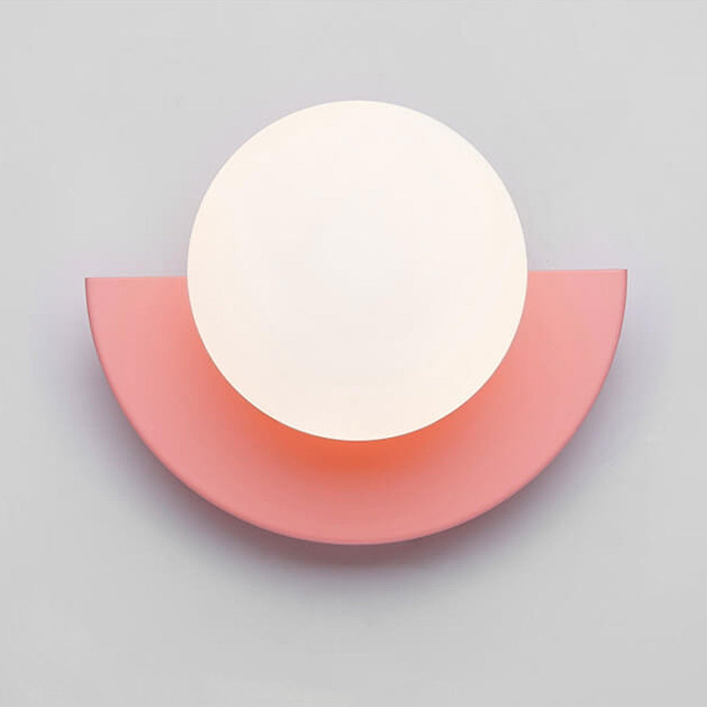 Modern Metal Wall Sconce for Living Room and Bedroom in Pink — Greenwich Home & Living