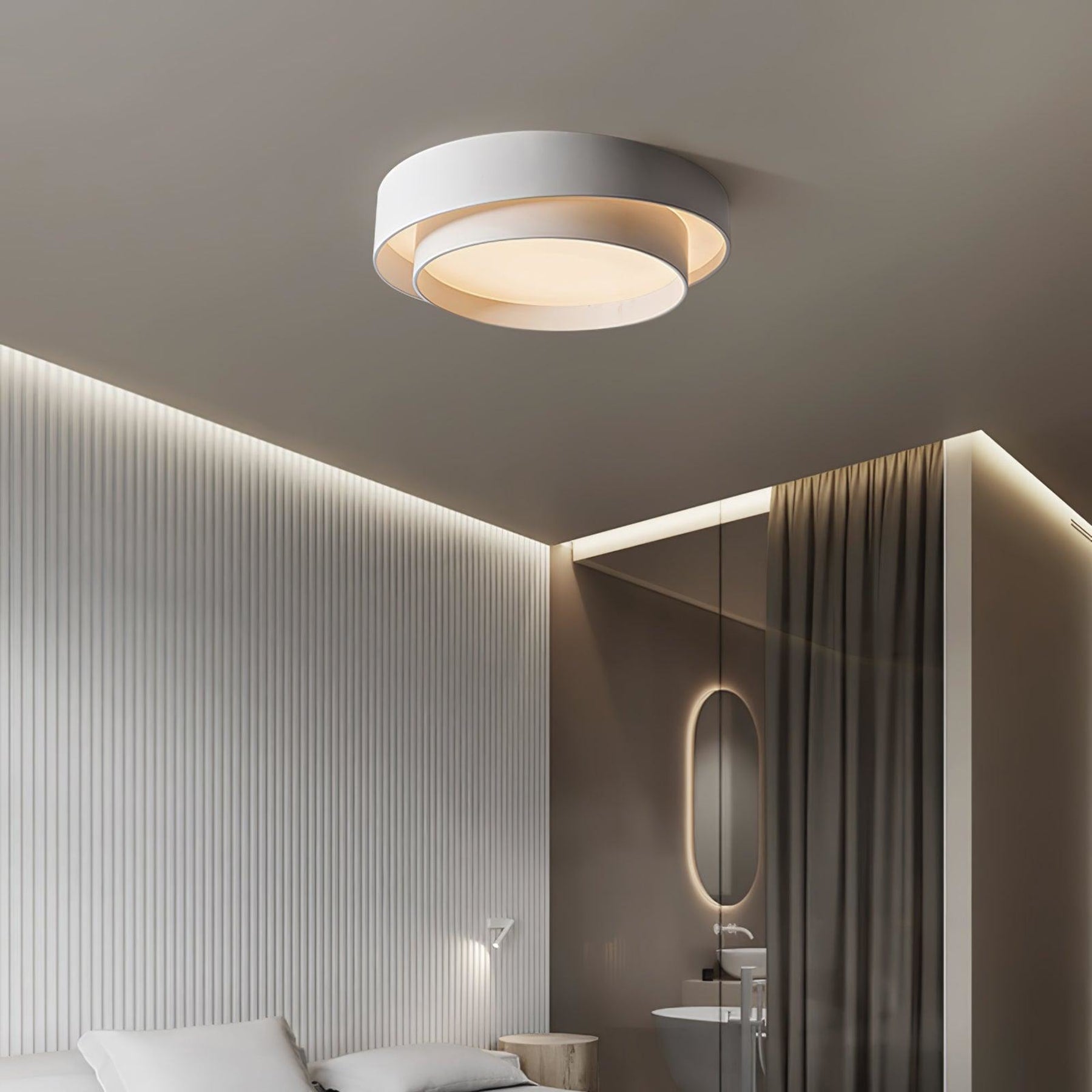 Minimalist Metal Flush Mount Ceiling Light With Bright Daylight LED — Greenwich Home & Living