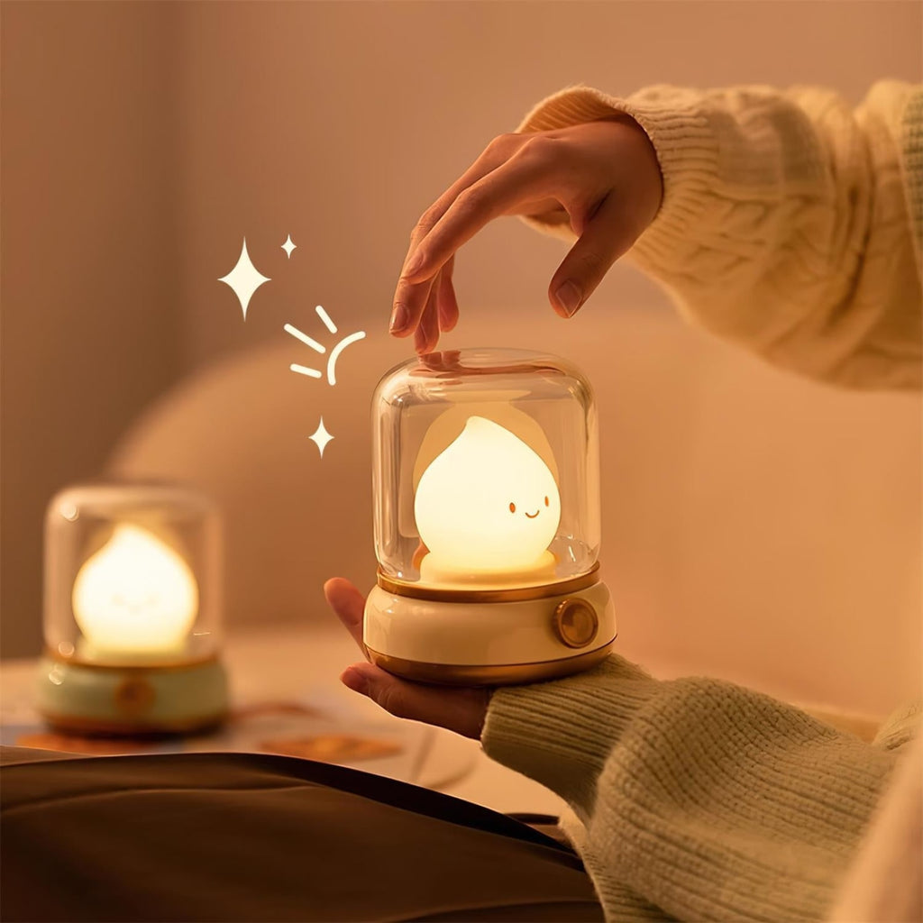 Matte Plastic Cordless Table Lamp With Warm White Light for Bedroom — Greenwich Home & Living
