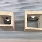 Minimalist Travertine Stone Square Wall Light With Warm LED Glow — Greenwich Home & Living