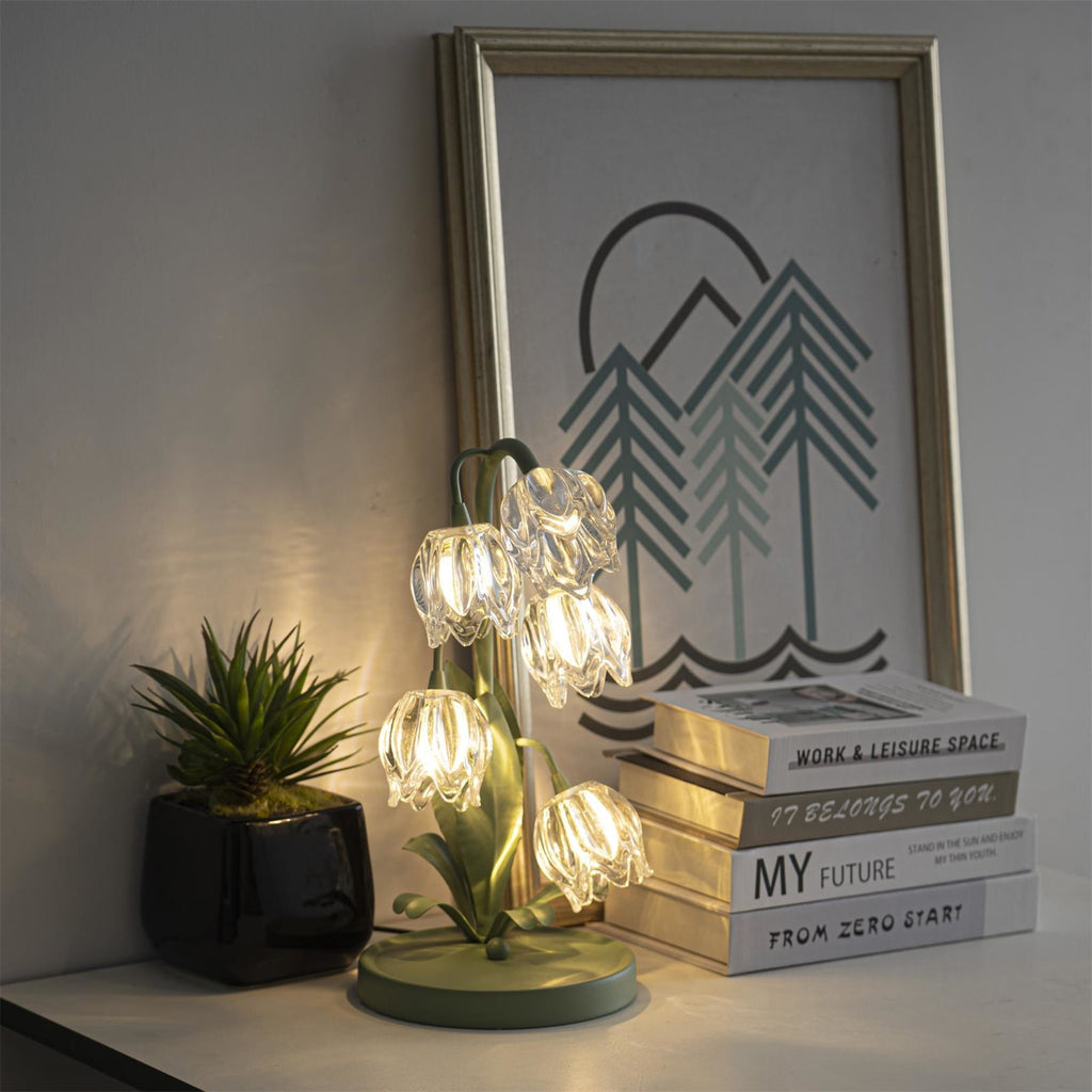 Contemporary Glass Table Lamp With USB Power for Living Room and Bedroom — Greenwich Home & Living