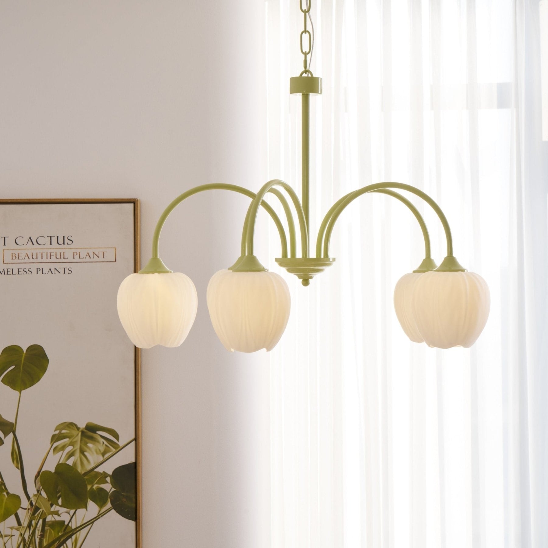 Retro Metal and Glass Chandelier With Selectable Color Light for Living and Dining Rooms — Greenwich Home & Living
