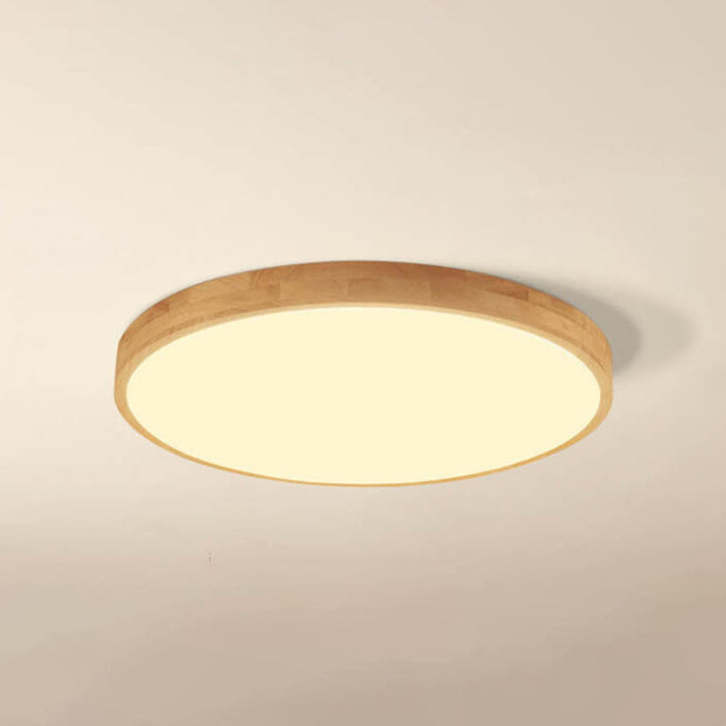 Scandinavian Wood Flush Mount Ceiling Light With Tri-Color Dimming — Greenwich Home & Living
