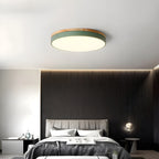 Minimalist Wood Flush Mount Ceiling Light With Remote Dimming — Greenwich Home & Living