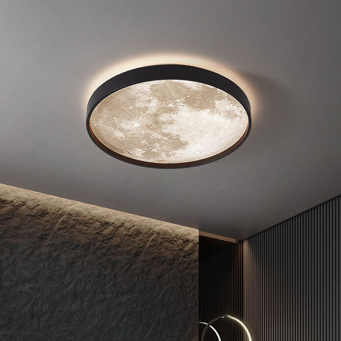 Modern Metal Flush Mount Ceiling Light With Remote Dimming in Black — Greenwich Home & Living