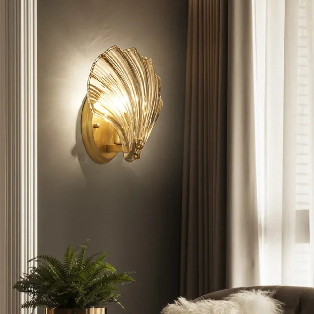 Contemporary Glass Wall Light With Warm Glow for Living Room — Greenwich Home & Living