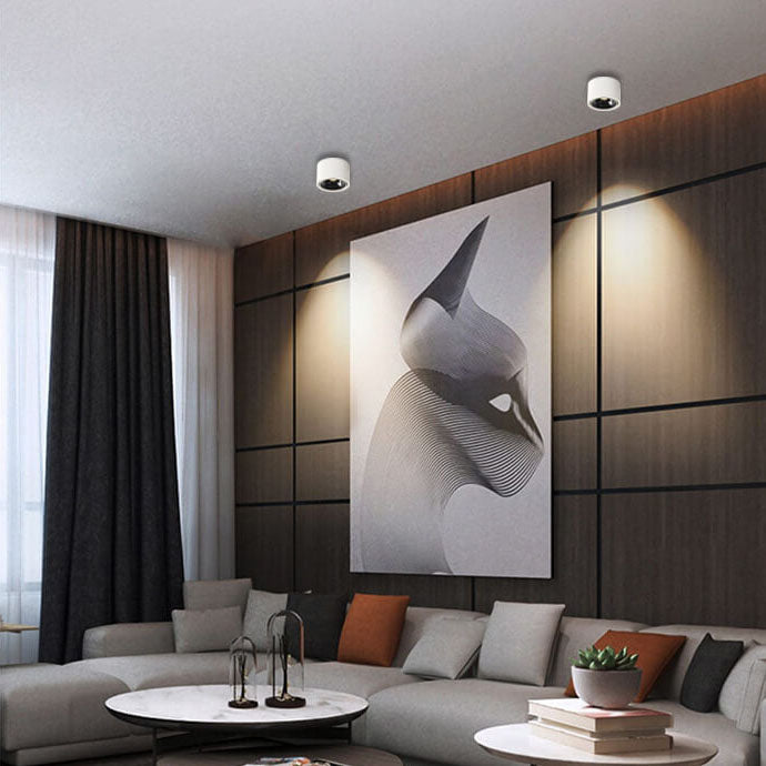 Modern Iron Flush Mount Ceiling Light With Integrated LED — Greenwich Home & Living