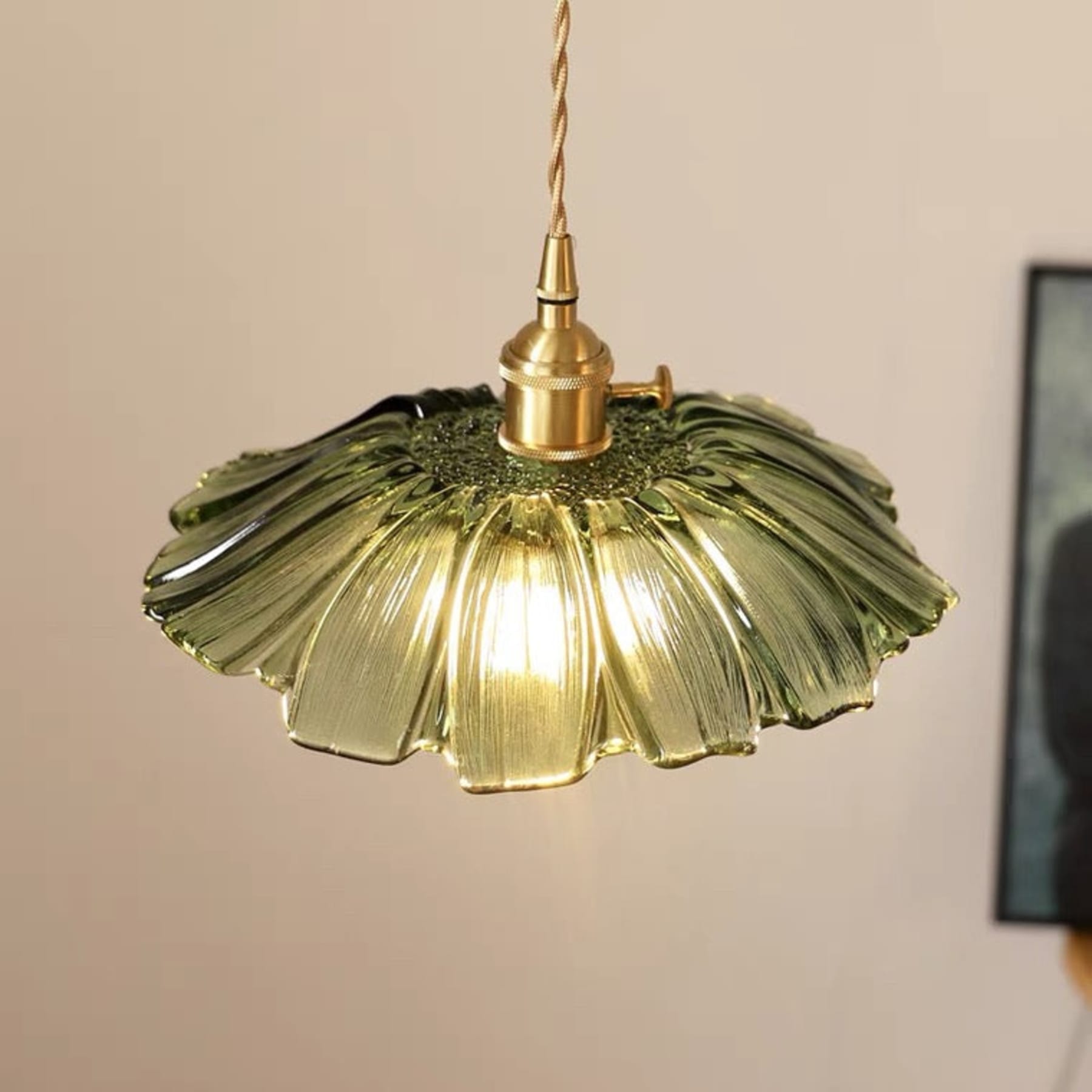 Retro Copper and Glass Pendant Light for Living Room — Greenwich Home & Living
