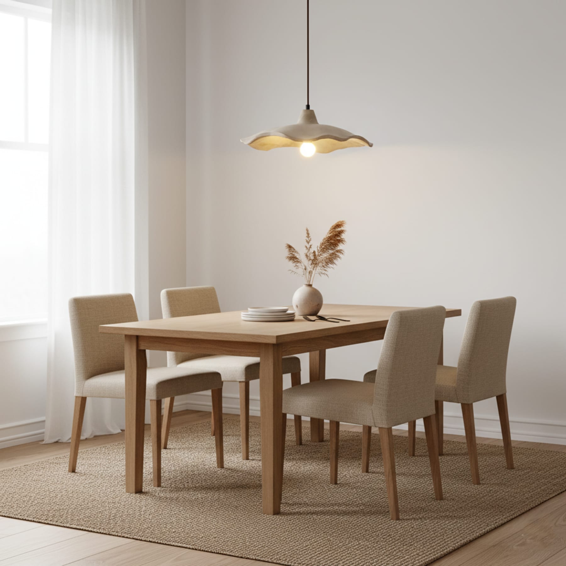 Minimalist Concrete Pendant Light With Warm White LED for Dining Room — Greenwich Home & Living