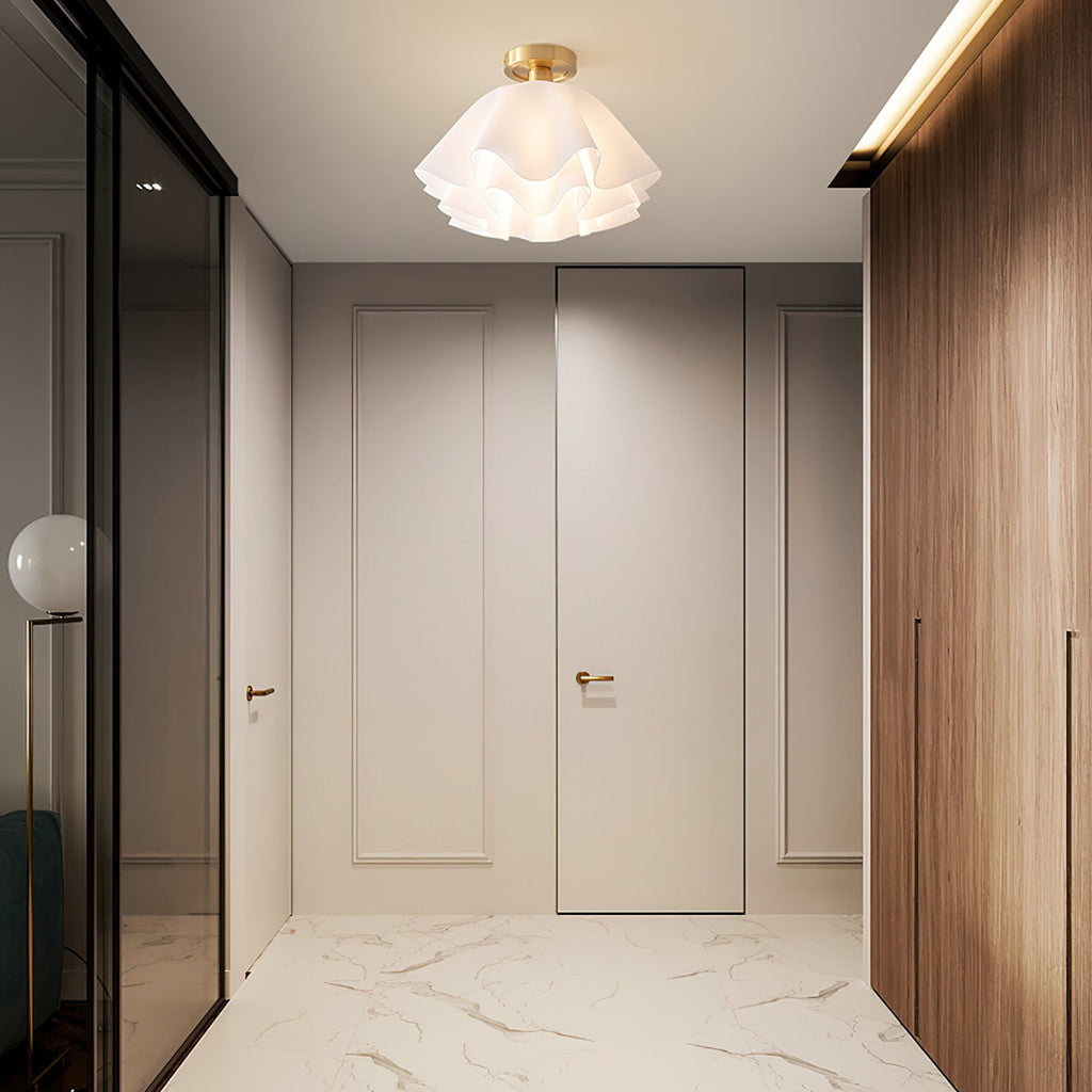 Contemporary Copper and Acrylic Flush Mount Ceiling Light With Tri-Color Dimming — Greenwich Home & Living