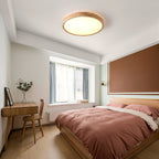 Minimalist Solid Wood Flush Mount Ceiling Light With Tri-Color Lighting — Greenwich Home & Living