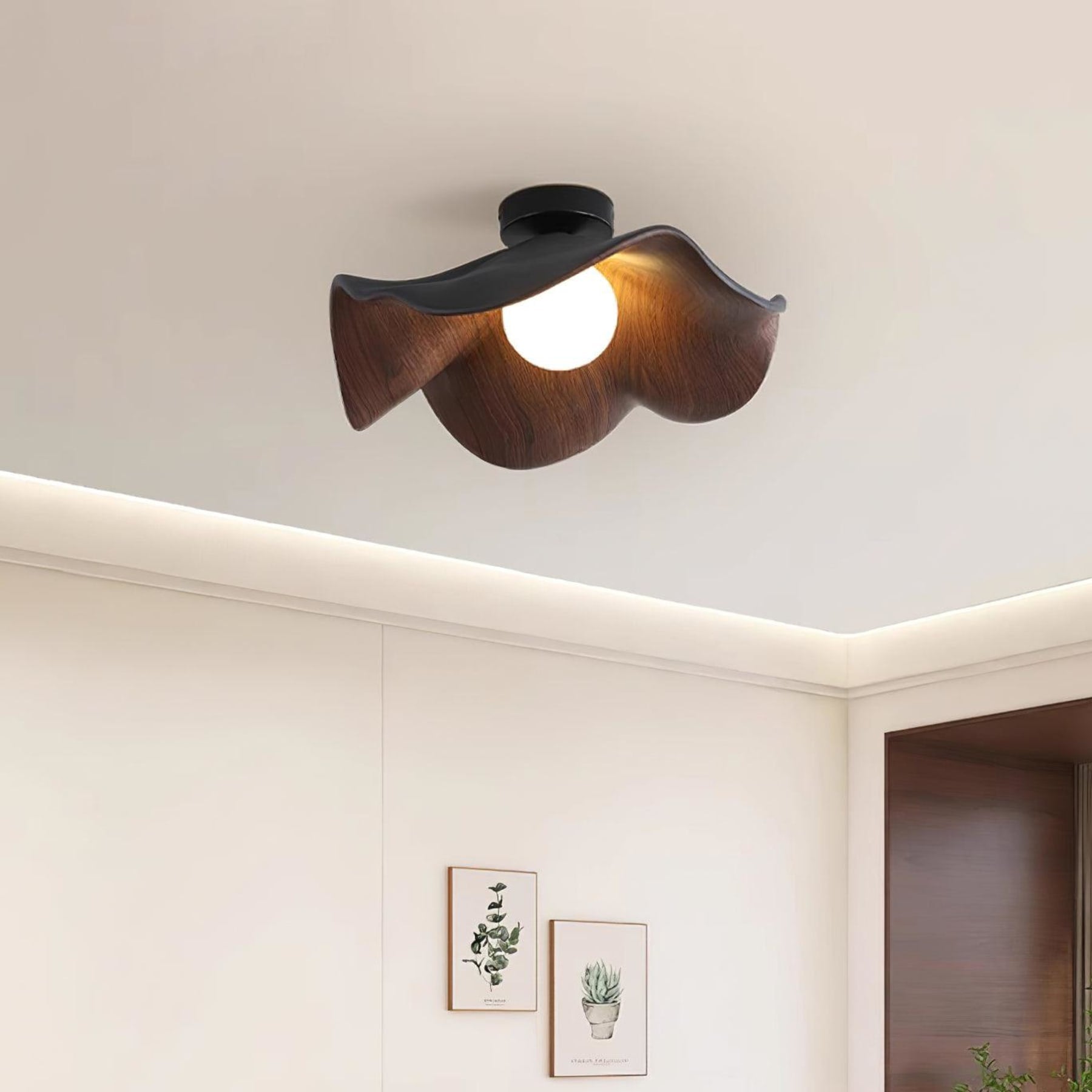 Scandinavian Resin Ceiling Light With Three-Color Light for Living Room — Greenwich Home & Living