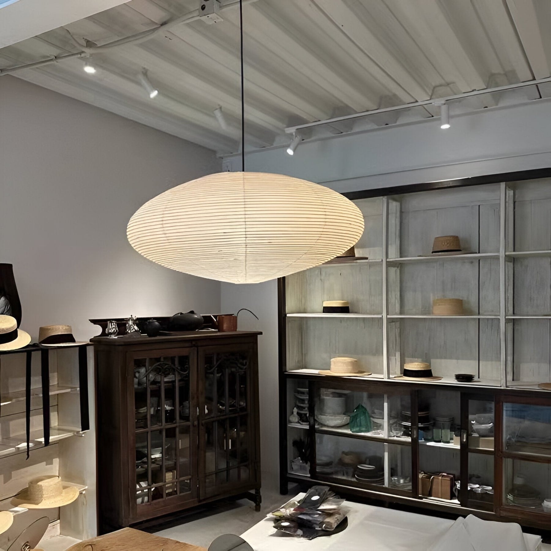 Bohemian Rattan Pendant Light With Xuan Paper Shade for Living Room — Greenwich Home & Living