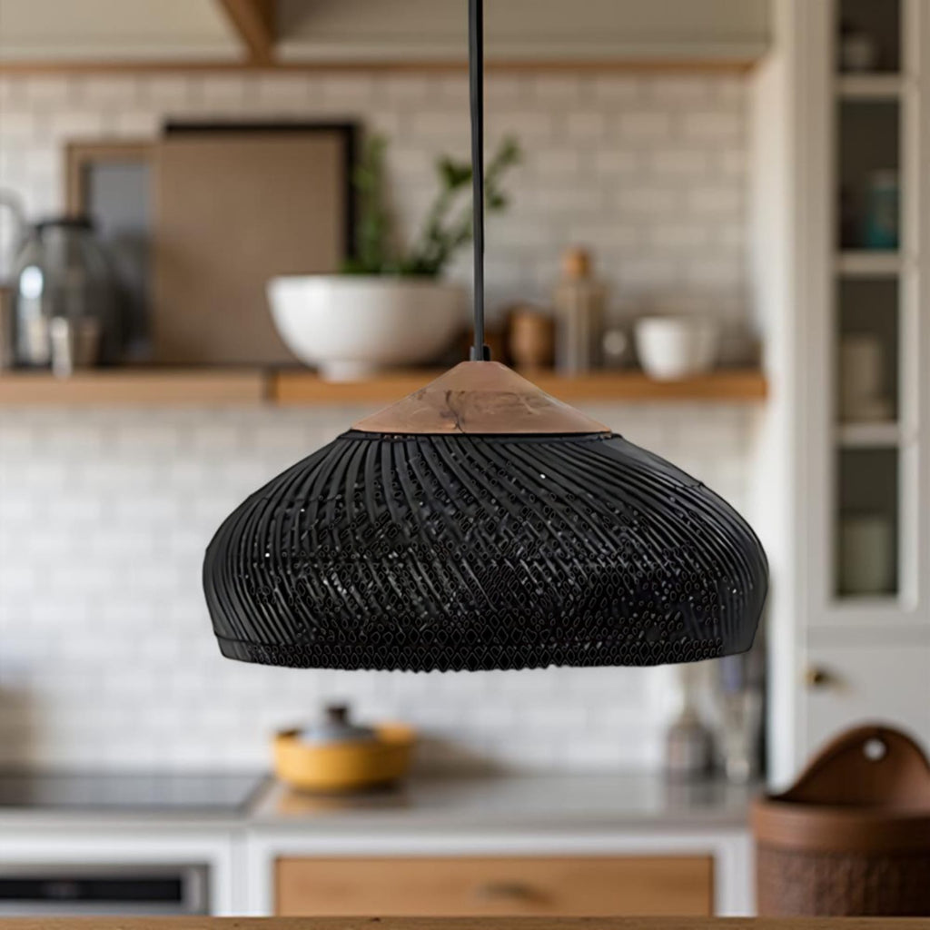 Bohemian Rattan Woven Pendant Light With Warm Glow for Dining Room — Greenwich Home & Living
