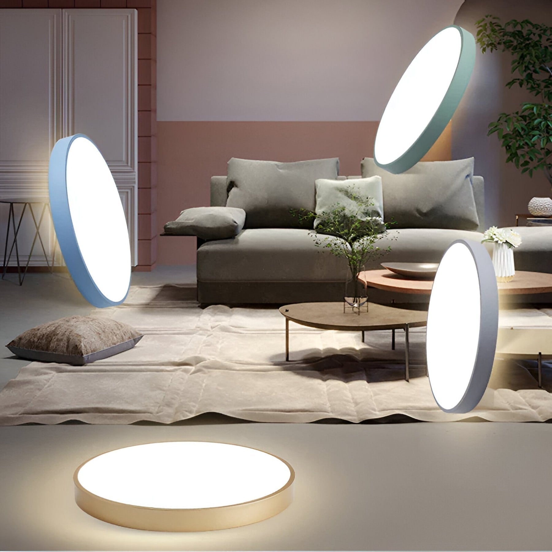 Minimalist Metal Flush Mount Ceiling Light With Tri-Color Dimming — Greenwich Home & Living