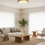 Scandinavian Wood Flush Mount Ceiling Light With Adjustable Color Temperature — Greenwich Home & Living