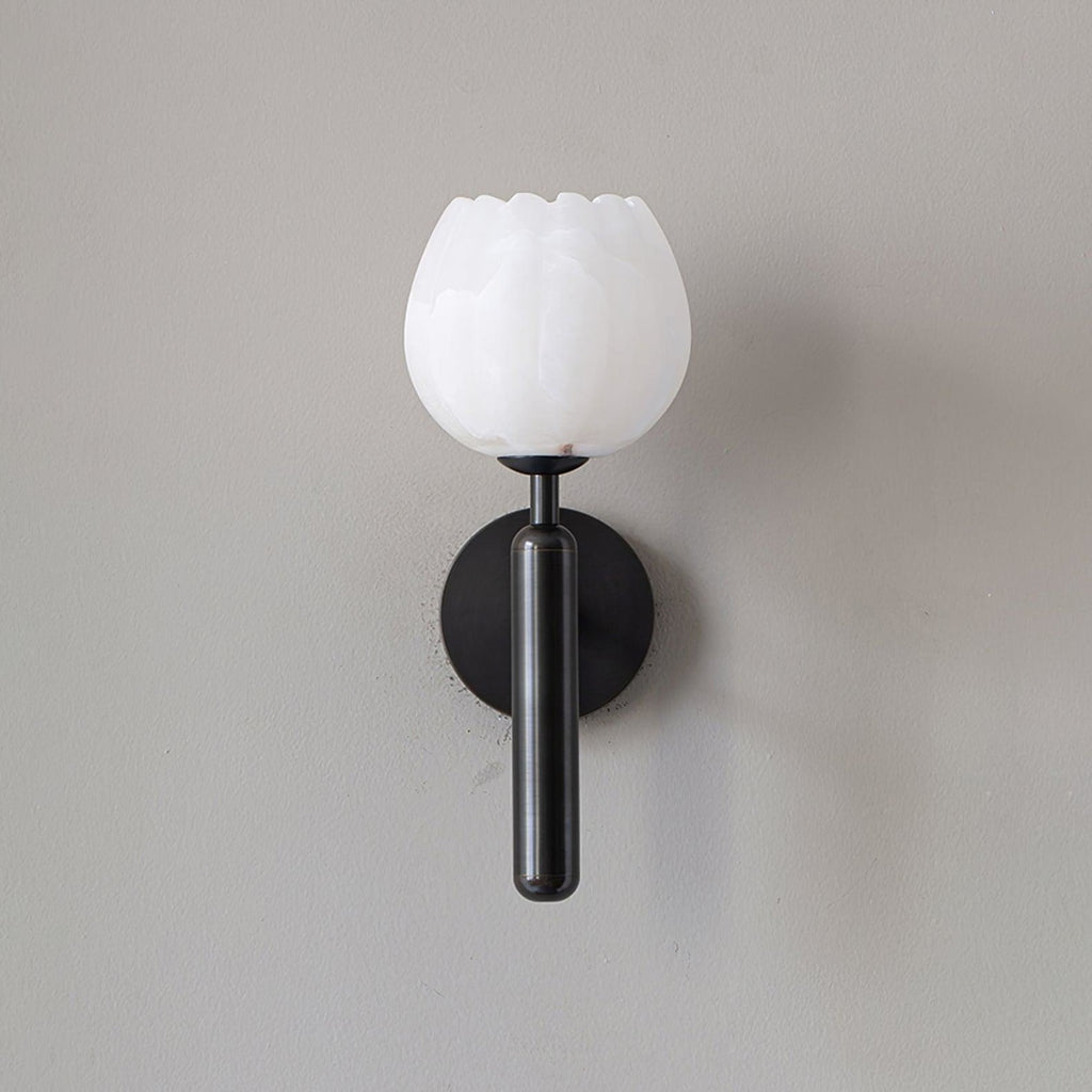 Contemporary Iron and Glass Wall Light With Dual Color Temperature in Black — Greenwich Home & Living