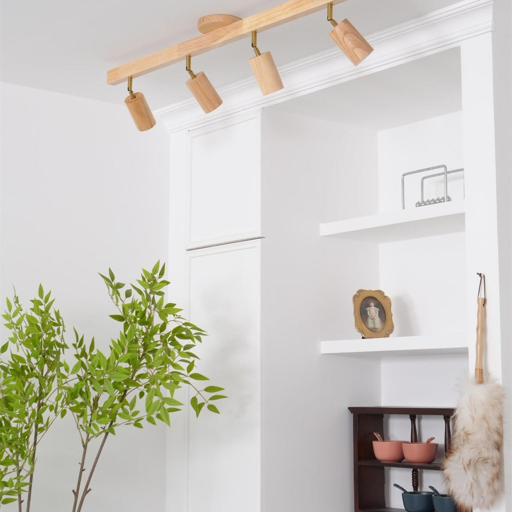 Modern Linear Walnut Wood Ceiling Light With Selectable Color Temperature — Greenwich Home & Living