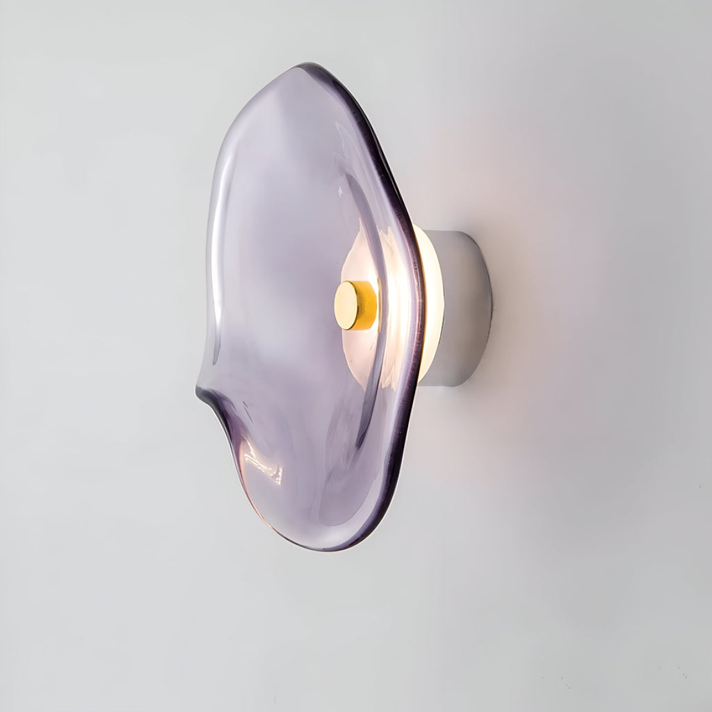Contemporary Glass Wall Light for Living Room and Bedroom in Light Purple — Greenwich Home & Living